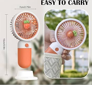 Mini Handheld Portable Fan – USB Rechargeable Cute Fruit Design Fan