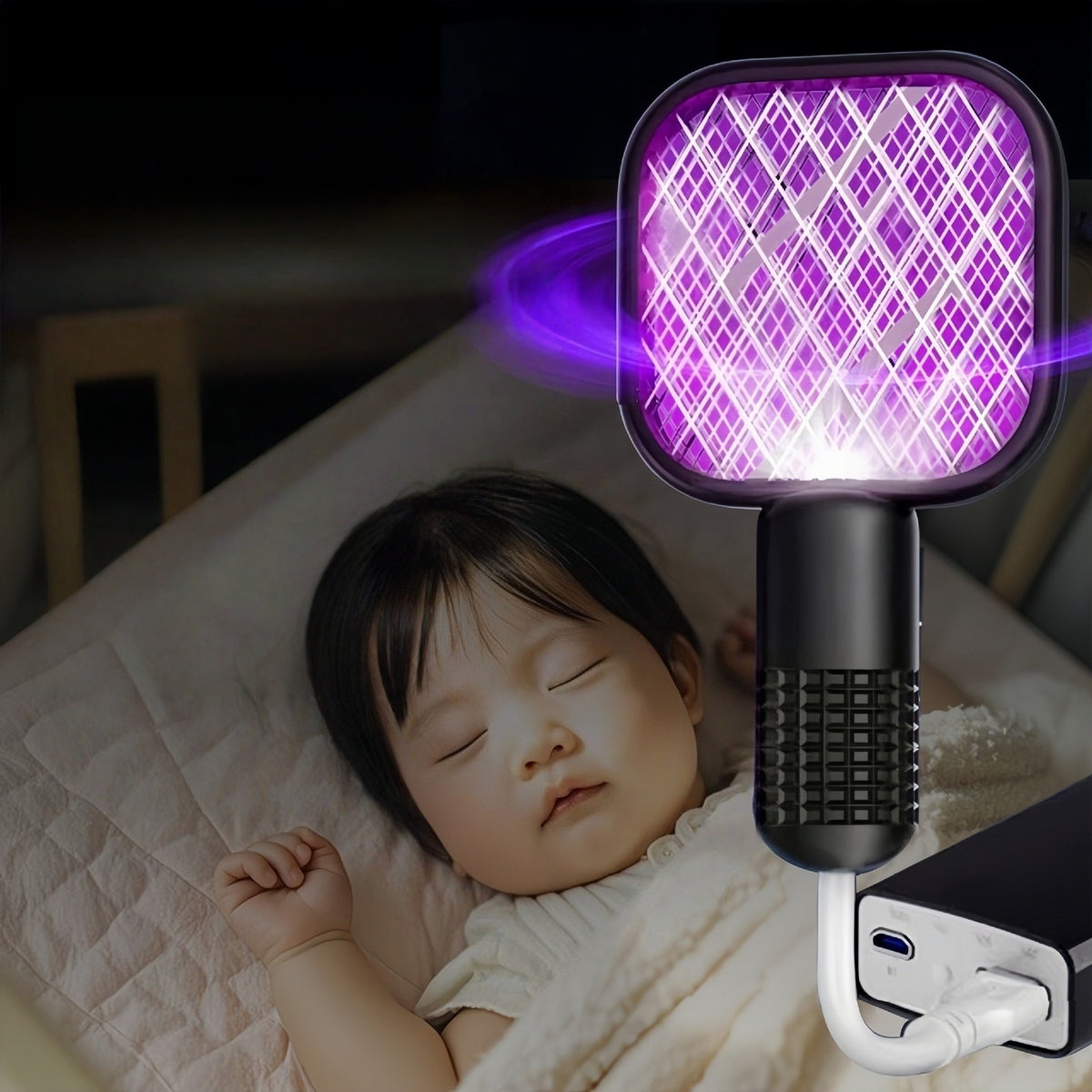 Plug & Play USB Mosquito Killer with Purple Light – Silent Insect Trap Lamp