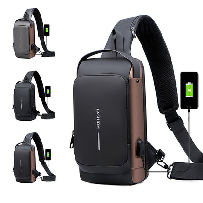 Anti-Theft Chest Sling Bag with USB Port