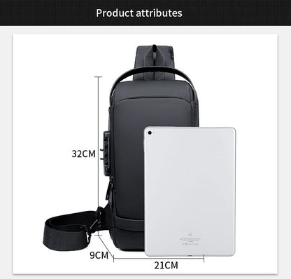 Anti-Theft Chest Sling Bag with USB Port