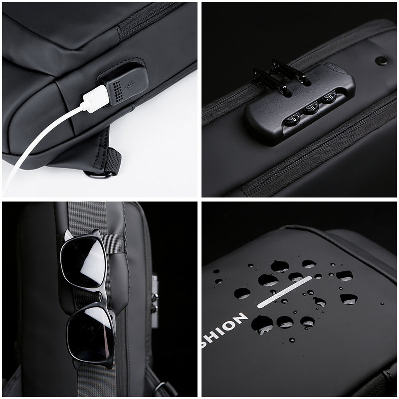 Anti-Theft Chest Sling Bag with USB Port