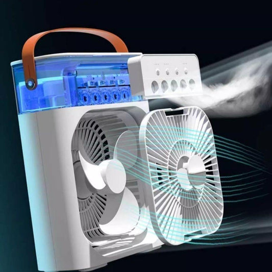 Premium Mini Air Conditioner Fan | USB Cooler with Mist & LED Light