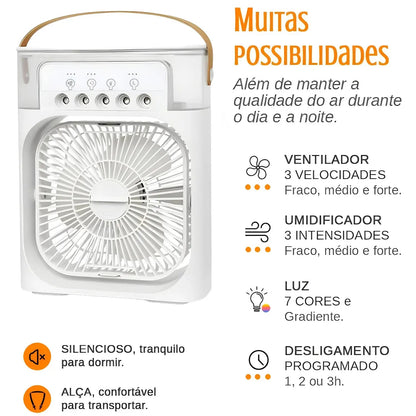 Premium Mini Air Conditioner Fan | USB Cooler with Mist & LED Light