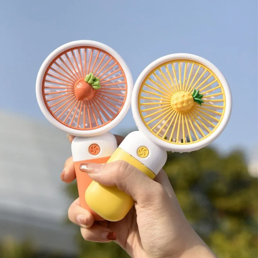 Mini Handheld Portable Fan – USB Rechargeable Cute Fruit Design Fan