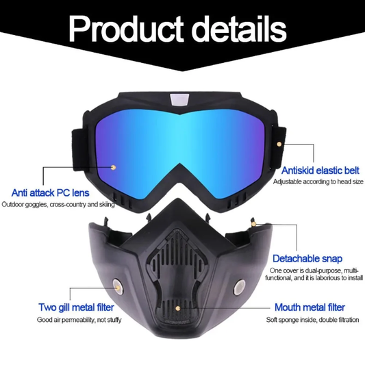 Full Face Safety Riding Mask with Glasses Compatible Design
