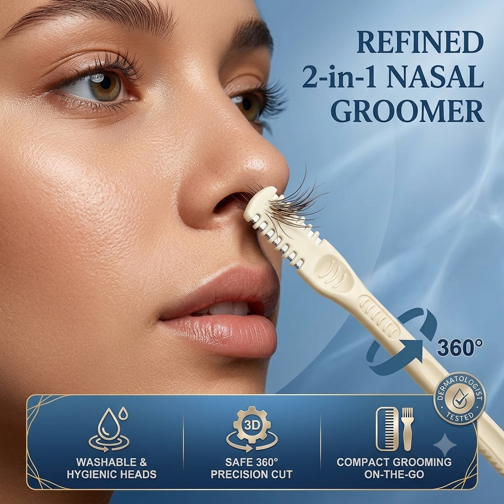 6 PCS Manual Nose Hair Trimmer Set – Washable Nose Hair Clippers