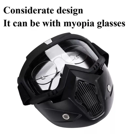 Full Face Safety Riding Mask with Glasses Compatible Design