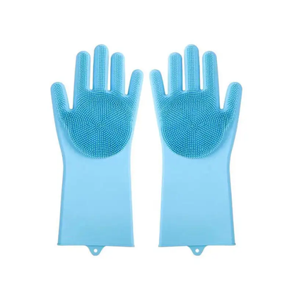Magic Silicone Washing Gloves with Scrubber