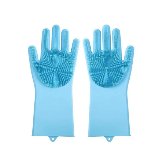 Magic Silicone Washing Gloves with Scrubber