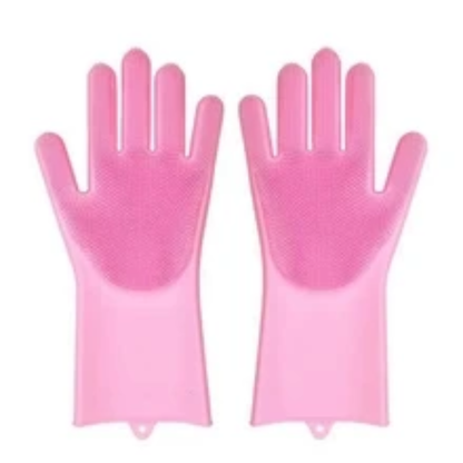 Magic Silicone Washing Gloves with Scrubber