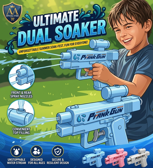Prank Water Gun for Kids – Dual Nozzle Powerful Water Blaster Toy