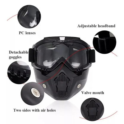 Full Face Safety Riding Mask with Glasses Compatible Design